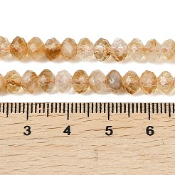 加熱された天然シトリンビーズ連売り  多面カット  ロンデル  6x4mm  穴：0.8mm  約94個/連  15.43''（39.2センチメートル）&nbsp;G-B175-A05-4x6mm