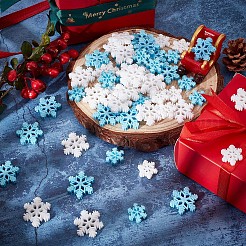 80 個 4 スタイル クリスマステーマの不透明樹脂カボション  スノーフレーク  ミックスカラー  18~28.5x16~25.5x3~5mm  20個/スタイル&nbsp;CRES-SC0002-58