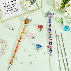 DIYガーデンステーク製作キット  304ステンレス鋼のネジとナットを含む  ガラスとアルミニウム合金のキャビネットハンドル  プラチナ＆ステンレス鋼色  300x4mm&nbsp;DIY-SC0032-42