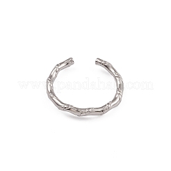 女性用 304 ステンレススチール ラタン オープン カフ リング  ステンレス鋼色  内径：17.6mm&nbsp;LS-RJEW-G285-03P
