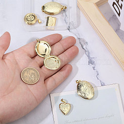 6Pcs 6 Styles Brass Locket Pendants&nbsp;KK-CA0003-72