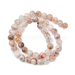 Natural Black Gold Rutilated Quartz Beads Strands&nbsp;X-G-P596-8mm-02