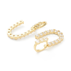 Brass Micro Pave Clear Cubic Zirconia Pendants&nbsp;ZIRC-J039-18G-U