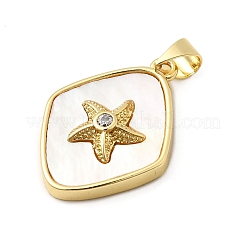 Brass Pave Cubic Zirconia Pendants&nbsp;KK-K302-16G