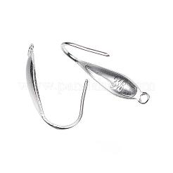 変色しにくい316サージカルステンレススチール製ピアスフック  垂直ループ付き  ステンレス鋼色  20x10x4.5mm  穴：1.2mm  ピン：0.57mm&nbsp;STAS-D448-043P