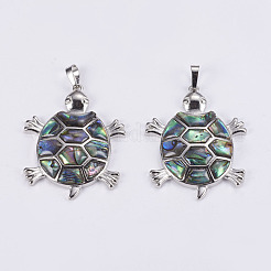 Abalone Shell/Paua Shell Pendants&nbsp;SSHEL-L008-12P