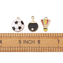 合金エナメルチャーム  ライトゴールド  スポーツのテーマ  ミックスカラー  18~23x9.5~24x2~4mm  穴：1.6~2.5mm  24個/箱&nbsp;ENAM-TA0002-08
