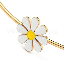 304 Stainless Steel White Enamel Small Daisy Flower Choker Necklaces for Women&nbsp;NJEW-Z040-01G-01