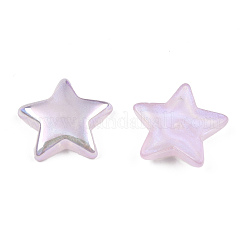 ABSプラスチックパール調ビーズ  片穴  ABカラーメッキ  スター  ライラック  19x20x4.5mm  半分穴：1.2mm&nbsp;PACR-N013-03