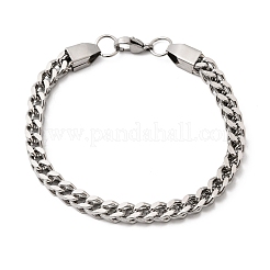201 Stainless Steel Curb Chain Bracelets for Men&nbsp;STAS-T077-03P
