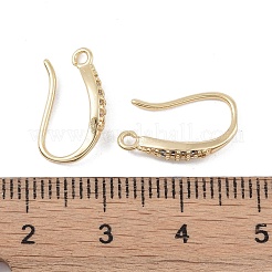 真鍮製マイクロパヴェキュービックジルコニアピアスフック  釣り針  ゴールドカラー  16x8.5x3mm  穴：1mm&nbsp;KK-U008-07G