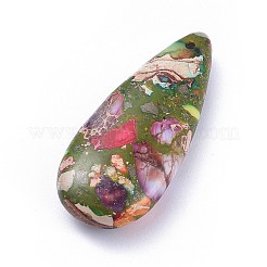 天然レガライト/インペリアルジャスパー/海底堆積物ジャスパーペンダント  印象ジャスパードロップ  35x15x6.5mm  穴：1.2mm&nbsp;G-F590-07