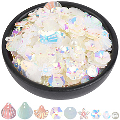 5袋の装飾アクセサリー  ポリ塩化ビニールのプラスチック製のスパンコール/スパンコールビーズ  混合図形  ライトゴールデンロッドイエロー  3~21x3~21x0.4~3mm  穴：1~1.6mm&nbsp;PVC-PA0001-02