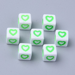 Opaque White Acrylic European Beads&nbsp;MACR-S273-51C-01