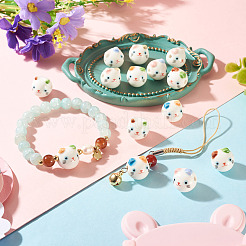 Printed Handmade Porcelain Ceramic Beads&nbsp;PORC-BG0001-03