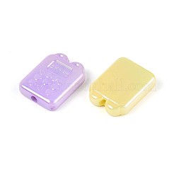 UVメッキ不透明アクリルビーズ  虹色の  猫の形  ミックスカラー  23x17.5x5.5mm  穴：2.6mm&nbsp;OACR-T028-52