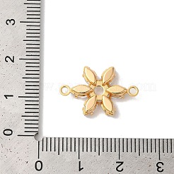 Brass Pave Clear Cubic Zirconia Flower Links Connector Charms&nbsp;KK-M294-01G