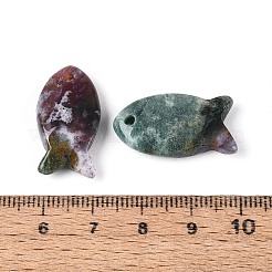 天然石インディアン瑪瑙ペンダント  魚のチャーム  23.5~24.5x12x5~6mm  穴：2mm&nbsp;G-N342-106E