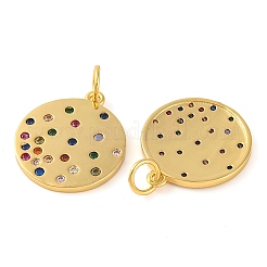 Rack Plating Brass Micro Pave Cubic Zirconia Pendant&nbsp;KK-H486-16G
