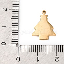 304ステンレスペンダント  クリスマスツリーのチャーム  エナメル  ゴールドカラー  カラフル  16.5x13x1.5mm  穴：0.8mm&nbsp;STAS-A125-11B-G