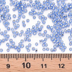 ガラスシリンダービーズ  シードビーズ  銀並ぶ  丸い穴  藤紫色  1.5~2x1~2mm  穴：0.8mm  約80000個/袋  約1ポンド/バッグ&nbsp;SEED-S047-R-005