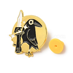 Raven with Knife Enamel Pins&nbsp;JEWB-A038-07A-G