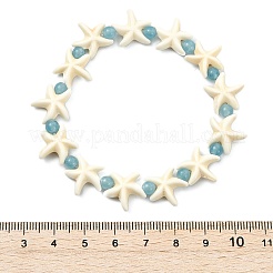 Natural White Jade & Synthetical Turquoise Beaded Bracelets for Women&nbsp;BJEW-JB13916