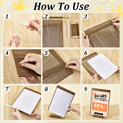 6Pcs Rectangle Walnut Wood Table Card Holder&nbsp;AJEW-TW0001-07