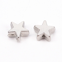 CCBプラスチックビーズ  スター  プラチナ  6x6x3mm  穴：1mm&nbsp;CCB-TAC0002-01S