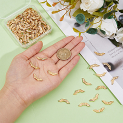 100個の合金ビーズ  ウイング  ライトゴールド  7x21x3mm  穴：1.6mm&nbsp;FIND-DC0005-29