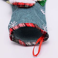 Bear Cloth Hanging Christmas Stocking&nbsp;HJEW-SZC0004-20