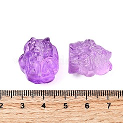 ガラスビーズ  キツネ  紫色のメディア  20x19x15mm  穴：1.2mm&nbsp;GLAA-D303-01I