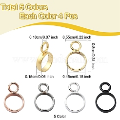 304ステンレススチールチューブベイル20個  ループベイル  リング形状  18KGP本金メッキ  8x5.5x1.5mm  穴：1.8mm&nbsp;STAS-YW0001-91