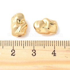 ナゲット 真鍮ビーズ  ラックめっき  持続的なメッキ  ニッケルフリー  18KGP本金メッキ  12x8x6mm  穴：1.4mm&nbsp;KK-U064-19A-G