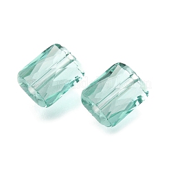 ガラス模造オーストリアクリスタルビーズ  長方形  多面カット  アクアマリン  8x6.5x4mm  穴：1.2mm&nbsp;GLAA-P071-01A-37