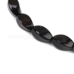 天然ブラックオニキス(染色&加熱)ビーズ連売り  ツイスト  16x8x8.5mm  穴：1.2mm  約25個/連  15.87''（40.3センチメートル）&nbsp;G-U018-G07-01