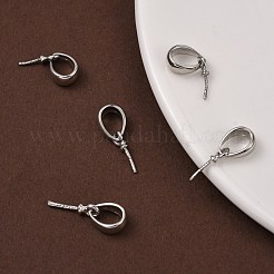 真鍮カップパールヒートンキャップピンペンダント  片穴パーツ用  カドミウムフリー＆ニッケルフリー＆鉛フリー  プラチナ  12x2.5mm  穴：5x8mm  ピン：1mm&nbsp;KK-M156-02P-NR