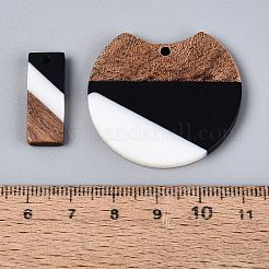14Pcs 7 Styles Opaque Resin & Walnut Wood Pendants&nbsp;RESI-N053-18