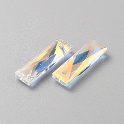 ガラスチャーム  長方形  クリスタルAB  25x7x5mm  穴：1.6mm&nbsp;GLAA-TAC0025-03A