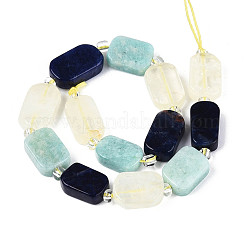 Natural Sodalite & Flower Amazonite & Lemon Quartz Beads Strands&nbsp;G-N358-02A-07