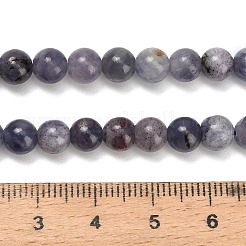 天然のアイオライトビーズ連売り  ラウンド  6mm  穴：1mm  約62個/連  15.35''（39センチメートル）&nbsp;G-G300-A04-6mm