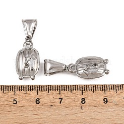 304ステンレスペンダント  荷物ケースチャーム  ステンレス鋼色  21x11x6mm  穴：9x3.7mm&nbsp;STAS-B167-17A-P