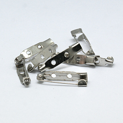 鉄のブローチ2ホールで安全キャッチバーピンをバックピン  プラチナ  30x6x6mm  穴：2mm  ピン：0.8mm&nbsp;IFIN-N3292-01