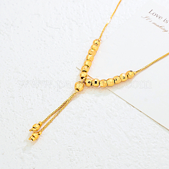 Fashion Minimalist Brass Round Ball Women's Tassel Pendant Necklaces for Daily Wear&nbsp;FW0010