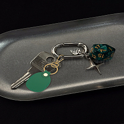 オーバルPUレザーホルダーペンダント装飾1個  合金スイベルクラスプ付き  ペットの首輪用  荷物  バックパック  濃い緑  122.5mm&nbsp;AJEW-LP0008-30B