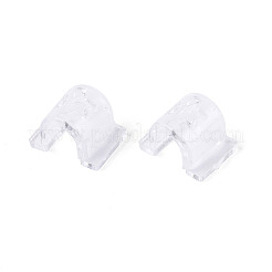プラスチックベースのバックルの毛のパーツとして透明  ヘアタイアクセサリー作り用  透明  10x12x7.5mm  約2000個/袋&nbsp;FIND-T064-004A-01