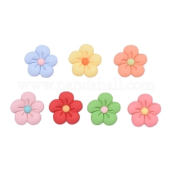 35Pcs 7 Colors Resin Frosted Cabochons&nbsp;CRES-CJ0001-24