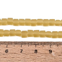 透明なすりガラスビーズ連売り  キューブ  多面カット  ゴールデンロッド  4~4.5x4~4.5x4~4.5mm  穴：1~1.2mm  約97~98個/連  16.14~16.54インチ（41~42cm）&nbsp;GLAA-N072-01A-A03