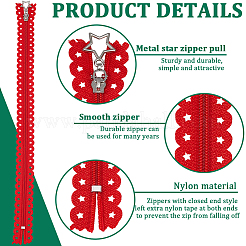 20Pcs 20 Colors Nylon Zipper with Metal Star Zipper Sliders&nbsp;DIY-CY0003-50