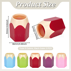 10Pcs 5 Colors ABS Plastic Pen Holder&nbsp;AJEW-GA0009-90